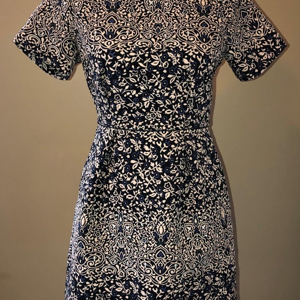 H&M Dress Jaquard Blue Sz 6